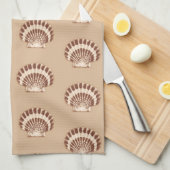 Muscheln - braun und beige handtuch (Viertel Falte)