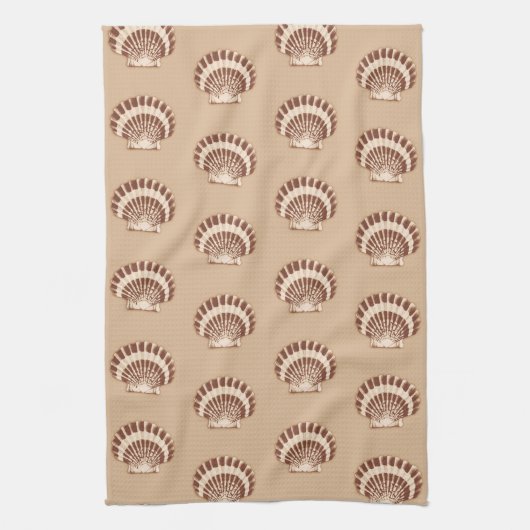Muscheln - braun und beige handtuch (Vertikal)