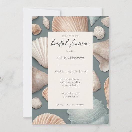 Muscheln Brautparty Einladung (Vorderseite)