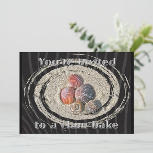 Muscheln Clam Bake Einladung (Stehend Vorderseite)