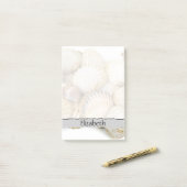 Muscheln, Clam-Muscheln, Cockle-Muscheln, Ihr Name Post-it Klebezettel (Auf Schreibtisch)