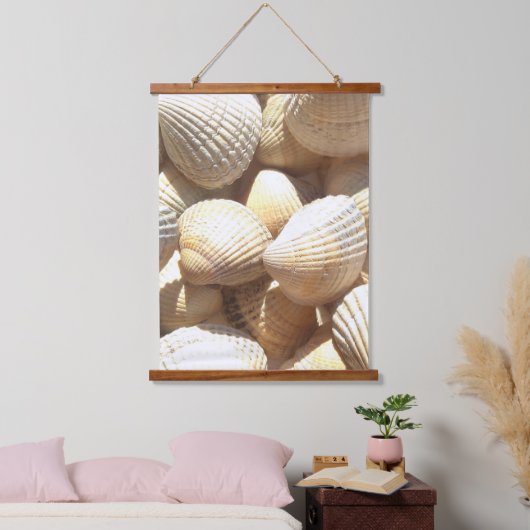 Muscheln Collection Beach Life Fotografie Wandteppich Mit Holzrahmen (Schlafzimmer)