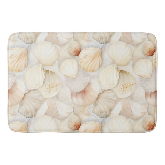 Muscheln Cream Sand Ivory Beach Badematte (Vorderseite)