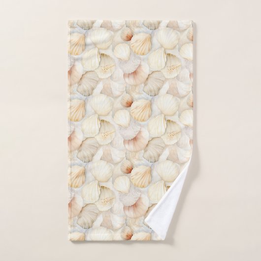 Muscheln Cream Sand Ivory Beach Badhandtuch Set (Handtuch)