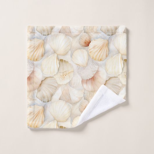 Muscheln Cream Sand Ivory Beach Badhandtuch Set (Waschlappen)