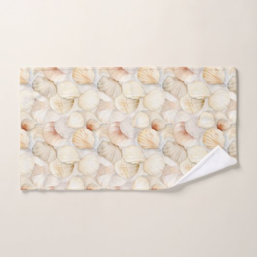 Muscheln Cream Sand Ivory Beach Badhandtuch Set (Handtuch)