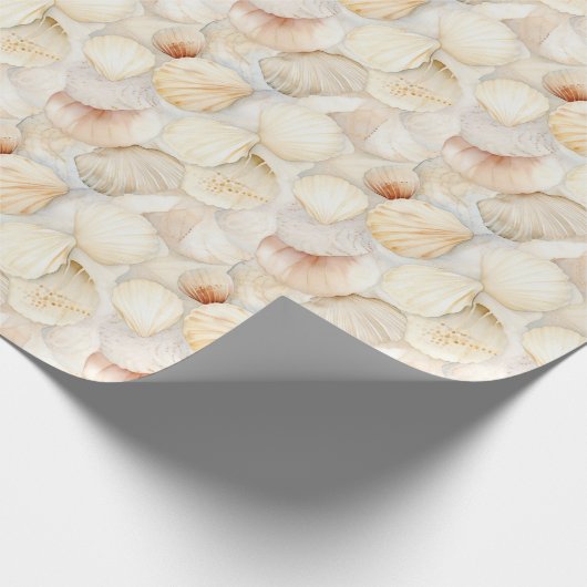 Muscheln Cream Sand Ivory Beach Hochzeit Geschenkpapier (Ecke)