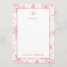 Muscheln-danken rosa Baby-Dusche Ihnen Anmerkungen