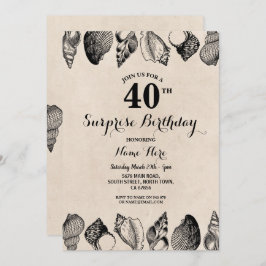 Muscheln der Geburtstagspartei Ocean Beach Mens Wo Einladung