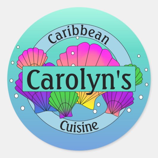 Muscheln der Karibik Runder Aufkleber (Vorderseite)