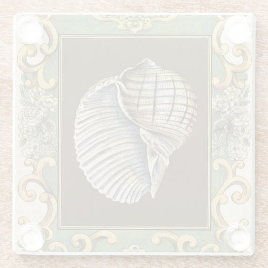 Muscheln der kleinen Meerjungfrau Glasuntersetzer (Rückseite)