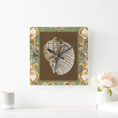 Muscheln der kleinen Meerjungfrau Quadratische Wanduhr (Zuhause)