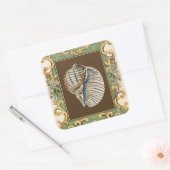 Muscheln der kleinen Meerjungfrau Quadratischer Aufkleber (Umschlag)