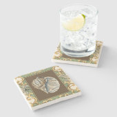 Muscheln der kleinen Meerjungfrau Steinuntersetzer (Seitenansicht)