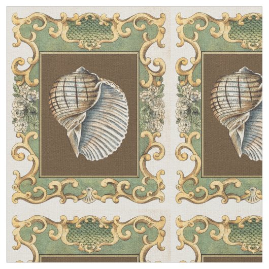 Muscheln der kleinen Meerjungfrau Stoff (Nahaufnahme)