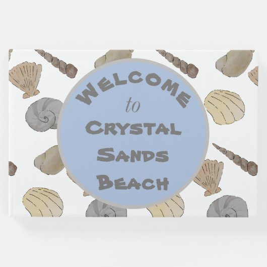 Muscheln der Wasserfarben Willkommen Gästebuch (Vorderseite)