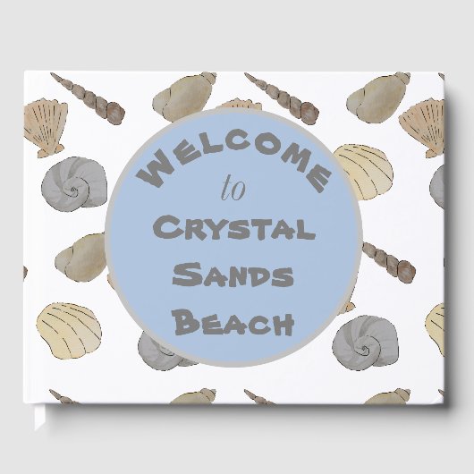 Muscheln der Wasserfarben Willkommen Gästebuch (Vorderseite)