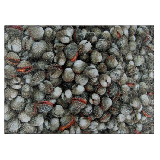 Muscheln des Blutcockle Schneidebrett (Vorderseite)