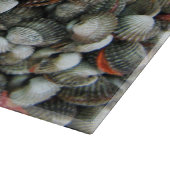 Muscheln des Blutcockle Schneidebrett (Ecke)