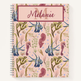 Muscheln des tropischen Fischfangs Aquatische Pfla Notizblock