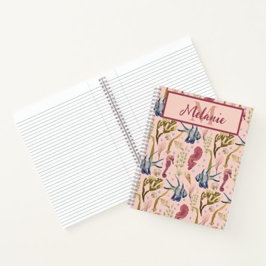 Muscheln des tropischen Fischfangs Aquatische Pfla Notizblock (Innenseite)