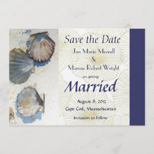 Muscheln, die die Datumskarte sichern Save The Date