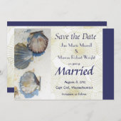 Muscheln, die die Datumskarte sichern Save The Date (Vorne/Hinten)