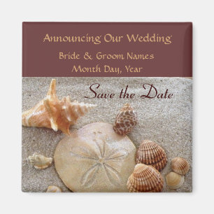 Muscheln, die Save the Date Magneten Wedding sind Magnet