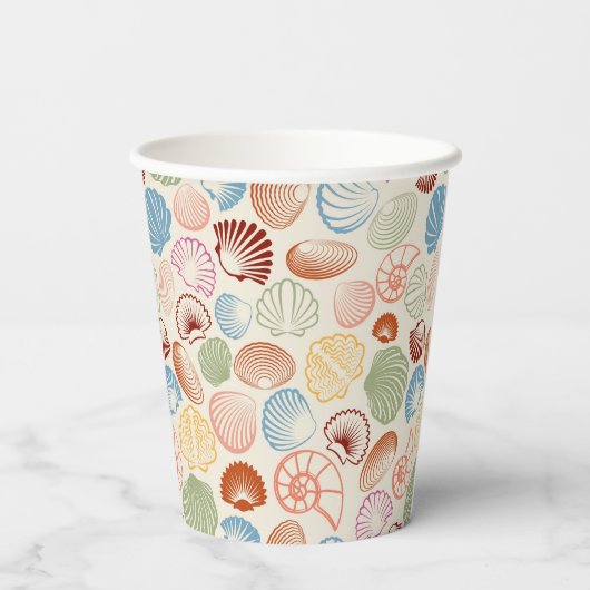 Muscheln direkt am Meer Pappbecher (Rückseite)