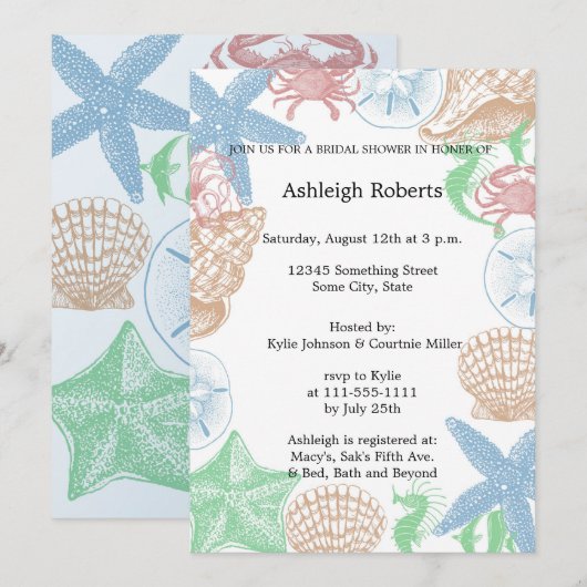 Muscheln Einladung (Vorne/Hinten)