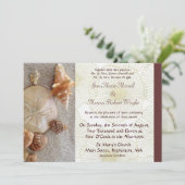 Muscheln Einladung zur Hochzeit (Stehend Vorderseite)