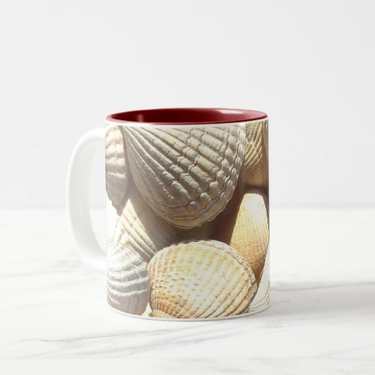 Muscheln, exotischer tropischer Sommer-Strand-Tass Zweifarbige Tasse (Vorderseite Links)