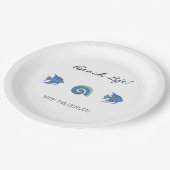 Muscheln "Family Beach House" Pappteller (Schrägansicht)