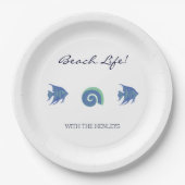 Muscheln "Family Beach House" Pappteller (Vorderseite)