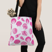 Muscheln - Fuchsienrot und weiß Tasche (Von Nahem)