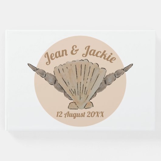 Muscheln für Hochzeiten am Strand Gästebuch (Vorderseite)