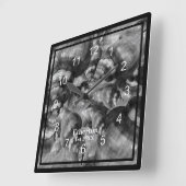 Muscheln für Schwarz und Weiß Quadratische Wanduhr (Winkel)