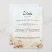 Muscheln für tropische Hochzeiten am Strand Begleitkarte (Vorne/Hinten)