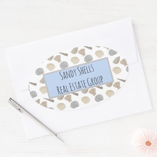 Muscheln für Unternehmen Ovaler Aufkleber (Umschlag)
