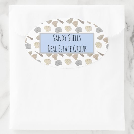 Muscheln für Unternehmen Ovaler Aufkleber (Tasche)