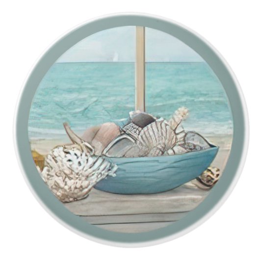 Muscheln gesammelt am Ufer Keramikknauf (Vorderseite)