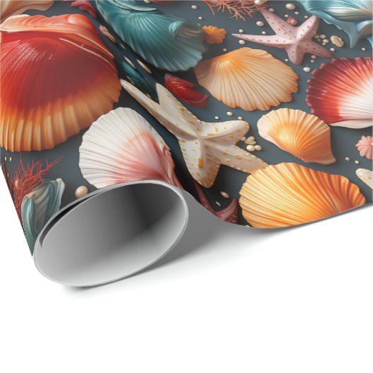 Muscheln Geschenkpapier (Rolleneckpunkt)