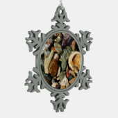 Muscheln-, Gestein- und Korallenfotografie Schneeflocken Zinn-Ornament (Links)