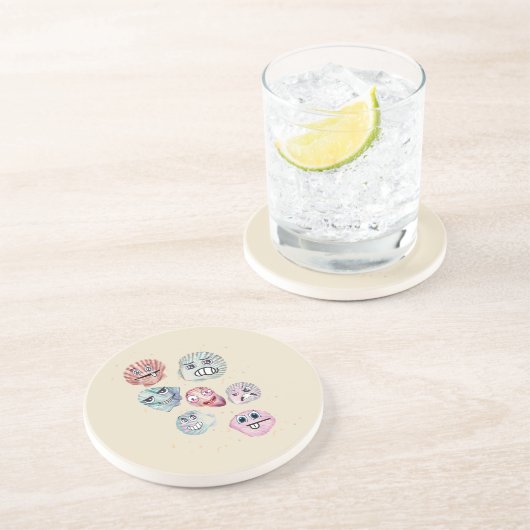 Muscheln Getränkeuntersetzer (Seite)