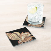 Muscheln Glasuntersetzer (Schrägansicht)