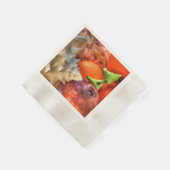 Muscheln, Granatapfel, Orangen, Monogramm Stillleb Serviette (Ecke)