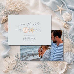 Muscheln Hochzeitsglocken Foto Terminankündigung Save The Date