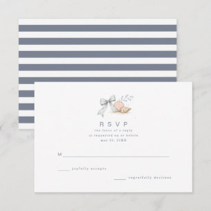 Muscheln & Hochzeitsglocken Hochzeit RSVP Karte