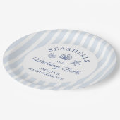 Muscheln & Hochzeitsglocken Junggesellinnenabschie Pappteller (Schrägansicht)