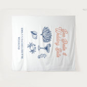 Muscheln Hochzeitsglocken Junggesellinnenabschied Wandteppich (Vorderseite (Horizontal))